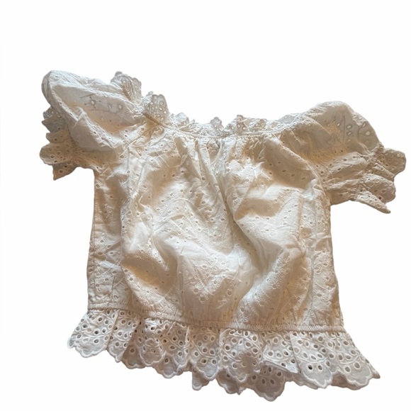 Sugar Lips - Niles Eyelet Lace Off The Shoulder
Crop Top Blouse-Size Small - Picture 4 of 10